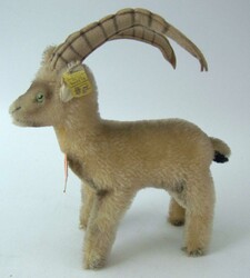 Steiff Steinbock Rocky mit Kopf, Schild und Fahne. Guter Zustand.  ...