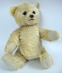 Steiff Bär mit Knopf und Fahne, guter Zustand. Länge ca. 40  ...