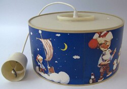 Retro ceiling light, GDR "Sandman" style, plastic shade with various ...