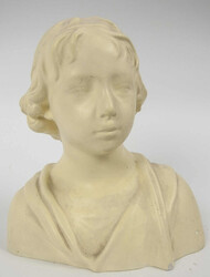 Büste im Jugendstil - Junge Dame - Farbabplatzer. Höhe ca. 20 cm ...