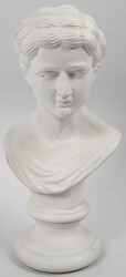 Gipsbüste im antikem Stil, minimale Farbablatzer. Höhe ca. 37 cm. ...