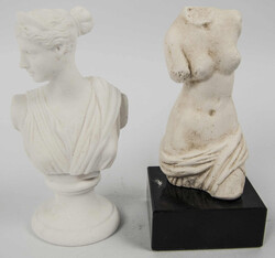 2 Büsten, dabei 1 Torso Venus de Milo, Höhe ca. 15,5 cm sowie eine ...