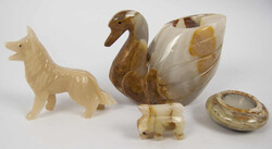 Lot Steinschnitzereien aus Auflösung, dabei verschiedene Tiere und 1 ...
