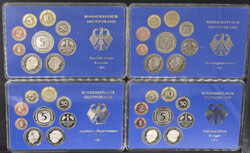 BRD 1977 D, F, G, J, Kursmünzensätze, 12,68 DM, Erhaltung: PP.