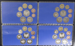 BRD 1977 D, F, G, J, Kursmünzensätze, 12,68 DM, Erhaltung: PP.