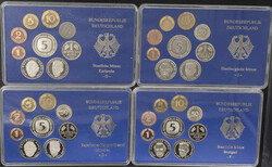 BRD 1989 D, F, G, J, Kursmünzensätze, 12,68 DM, Erhaltung: PP.