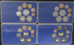 BRD 1989 D, F, G, J, Kursmünzensätze, 12,68 DM, Erhaltung: PP.
