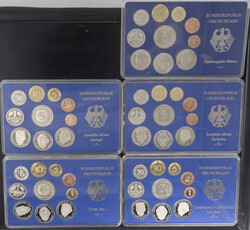 BRD 1991 A, D, F, G, J, Kursmünzensätze, 12,68 DM, Erhaltung: PP.
