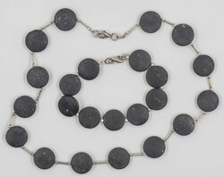 Jewelry set consisting of a necklace and matching bracelet made of ...
