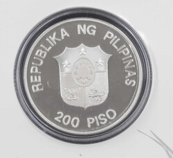 Philippinen 1987, 200 Piso Silber - Gedenkmünze "Tamarau". ...