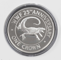 Turks & Caicos 1988,1 Crown Silber - Gedenkmünze "Leguan". ...