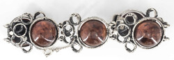Vintage-Perli-Bernstein-Armband aus 800er Silber im Brutalismus-Stil, ...