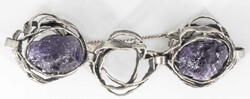 Vintage-Amethyst- Armband aus 800er Silber im Brutalismus-Stil, ...