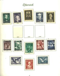 Österreich, Teilsammlung im Vordruckalbum, meist mit Falz, bis 1967  ...