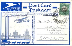 Süd - Afrika 1936, Flugpostkarte "Empire Exhibition". Gelaufen 1936. ...