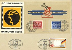 BRD 1948, seltener Sonderbrief Hannover Messe.Automatically generated ...