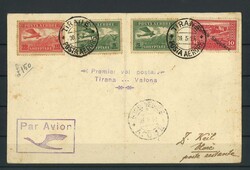 Albanien 30.5.25 Erstflug - Beleg "Premier vol Postal ...
