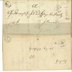 3 pre-philatelic items, 2 with clock wheel stamp, 1 checked!