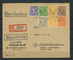 Einschreiben Amerikanische Zone, Buntfrankatur.Automatically ...