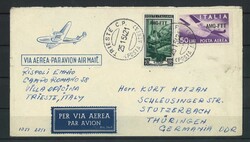 Flugpostbeleg AMG-FTT Trieste 1954Automatically generated translation ...