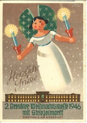 Postkarte 2. Dresdner Weihnachtsmesse 1946, ungelaufenAutomatically ...