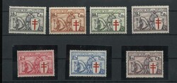 Steckkarten Belgien 1934, MiNr. 386-392.Automatically generated ...