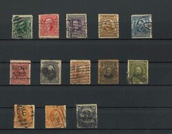 Stamp cards USA 1902/08, Mi. No. 138-149.