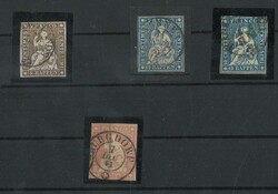 Schweiz 1854, MiNr. 13-15 gestempelt.Automatically generated ...