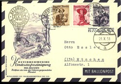 Österreich Ballonpost, gelaufen am 21.X.51Automatically generated ...