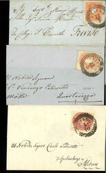 Austria, 3 early letter fronts with beautiful postmarks