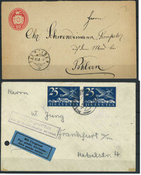 Schweiz, Ganzsache 1878 und Flugpostbeleg.Automatically generated ...