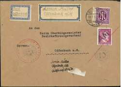 ausgefallener Brief, Amerikanische Besatzungszone. Besatzungszone ...