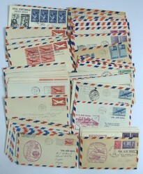 USA: approx. 80 first flight records and FDCs, mostly from the 1940s, ...