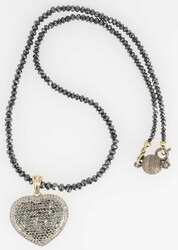 Kette mit Anhänger, Anhänger 585er Gelbgold, besetzt mit Diamanten ...