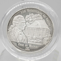Kuba 1999, 10 Pesos - Silbermünze "J. W. Goethe". Silber 999. ...