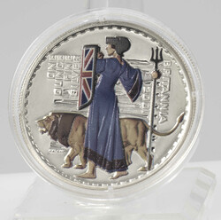 Großbritannien 2001, 2 Pfund - Silbermünze, Farbmünze "Britannia", ...