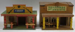 DDR Holzspielzeug, wohl Oehme & Söhne "Western - / Cowboy Stadt" ...
