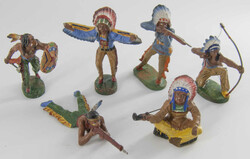 Elastolin Lot Massefiguren "Indianer", 7 cm - Serie, bestehend aus 6 ...