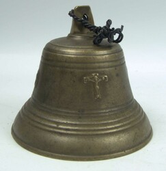 antike Glocke, wohl Kirchenglocke. Auf der vorderseite christliches ...