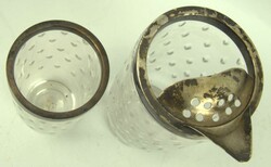 handgeschliffener Kristall Cocktail Krug mit 835er Silber Ring, wohl ...