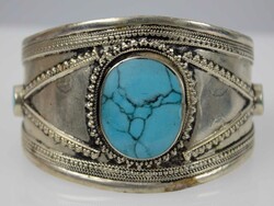 Armreif, versilbert mit Echttürkis, ModeschmuckAutomatically ...