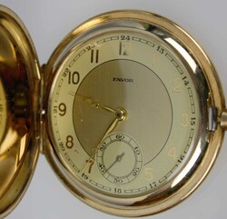Sehr gut erhaltene Favor Taschenuhr mit Kette, Funktion ...
