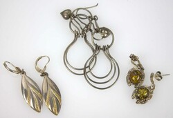 3 paar Silberohrringe aus Auflösung, alle Teile gepunztAutomatically ...