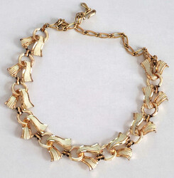 Unique fashion necklace, enameled. Length approx. 52 cm