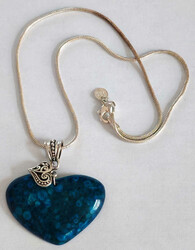 925 sterling silver necklace with a large heart pendant. Length ...