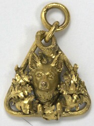 Gold-plated hunting pendant "dog"