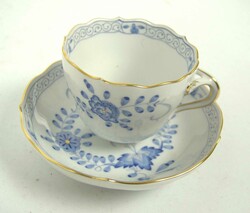 Meissen, Mokkatasse Motiv Blaue Blumen, im Original Karton. Neu und ...
