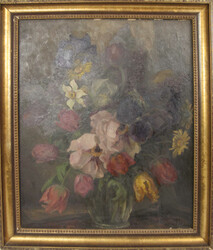 Ölgemälde auf Leinwand "Blumenstilleben" Komposition verschiedener ...