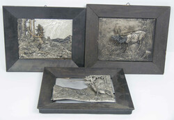 3 Zinnrelief Bilder um 1900, 1x signiert Hartung97Automatically ...