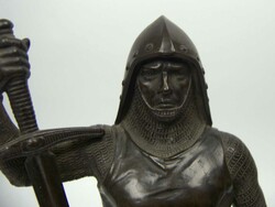 Bronzefigur "Heros", Ritter in Rüstung mit Schwert, um 1900, Auf ...